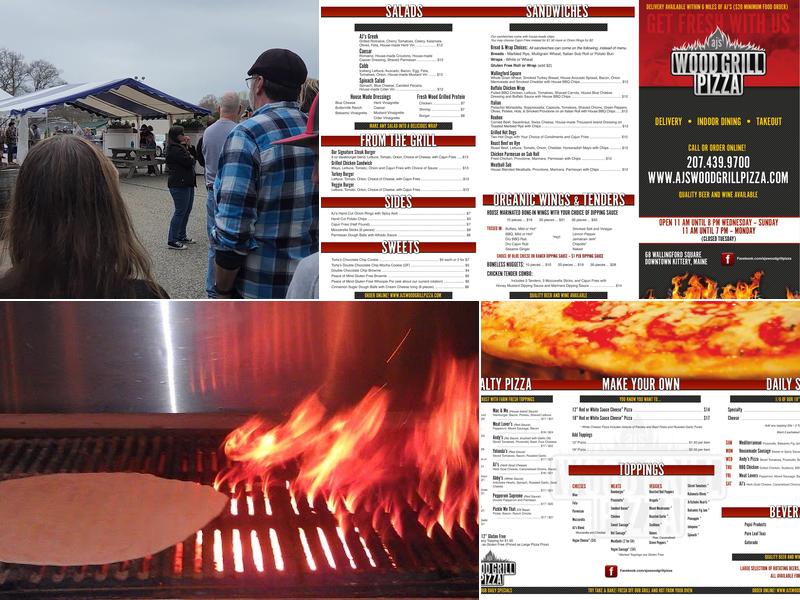 AJ's Wood Grill Pizza Menu