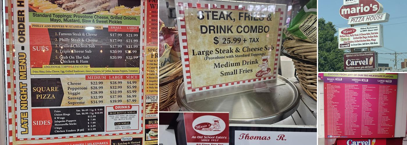 Mario's Pizza House Menu