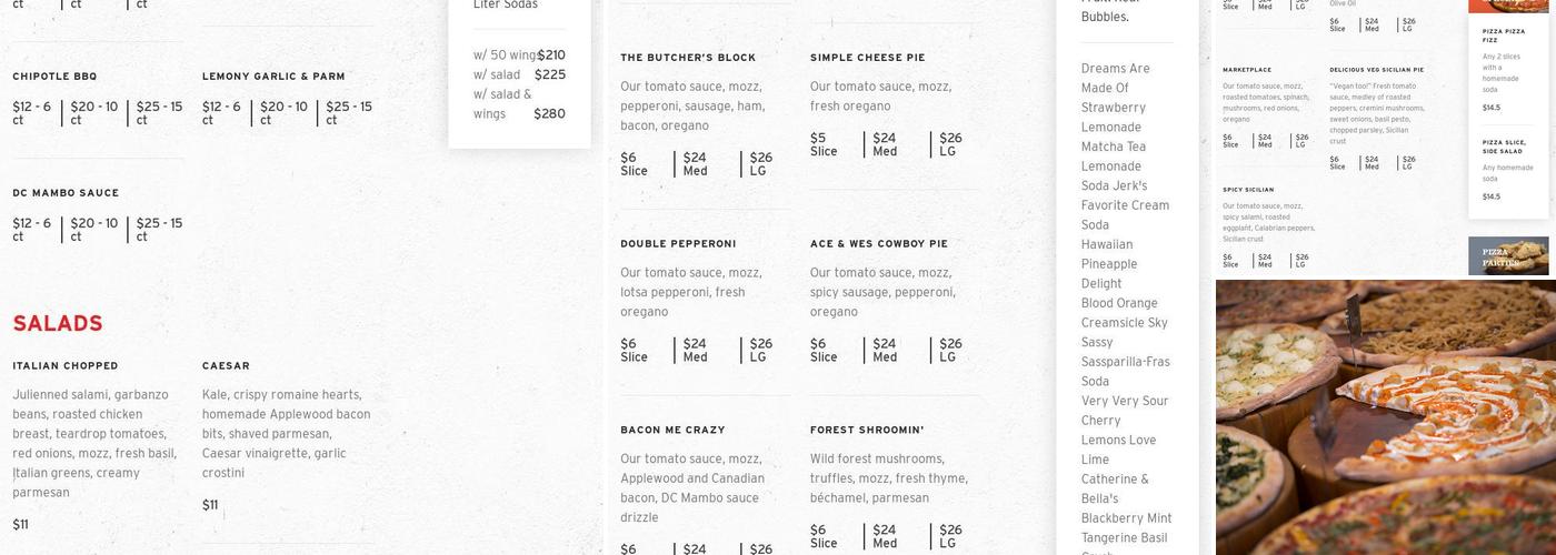 We, The Pizza Menu