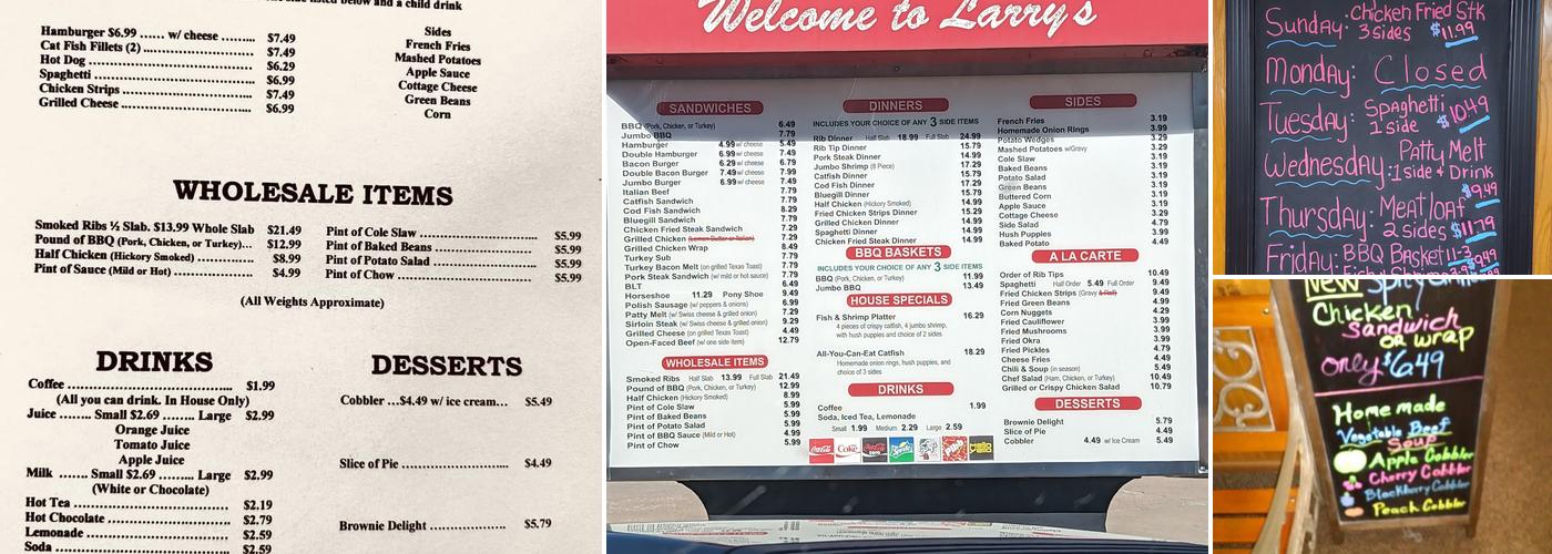 Larry's Pit BBQ Menu
