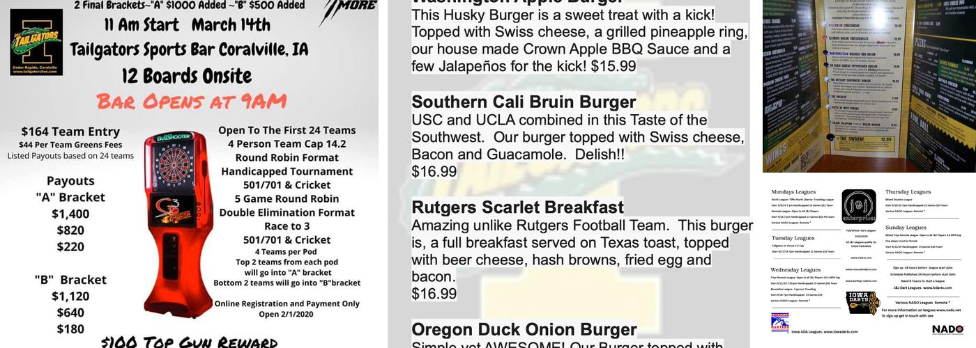 Tailgators Sports Bar and Grill Menu