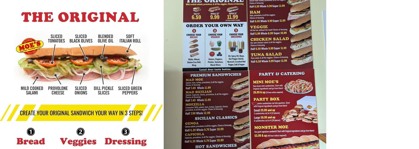 Moe’s Italian Sandwiches of Exeter, NH Menu