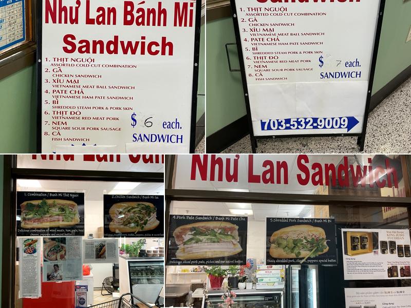 Nhu Lan Sandwich Shop Menu