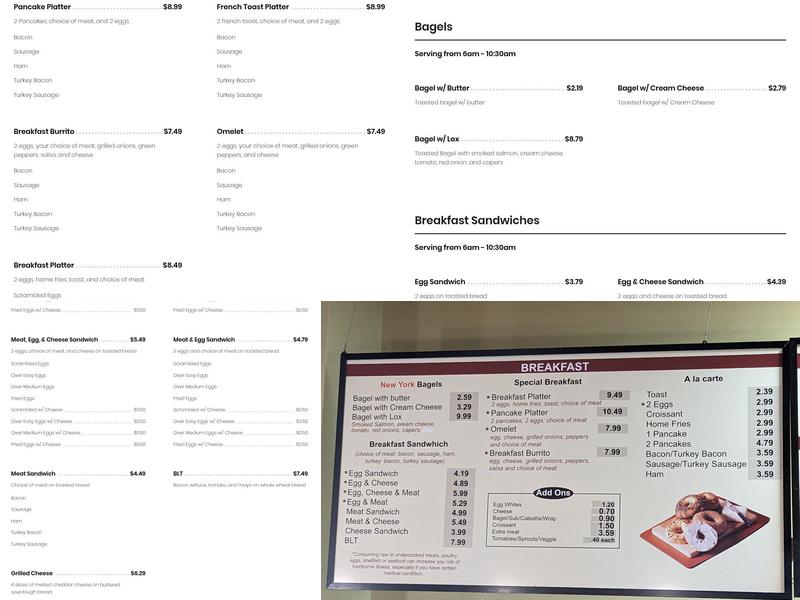 Ahra Cafe & Sandwich Menu