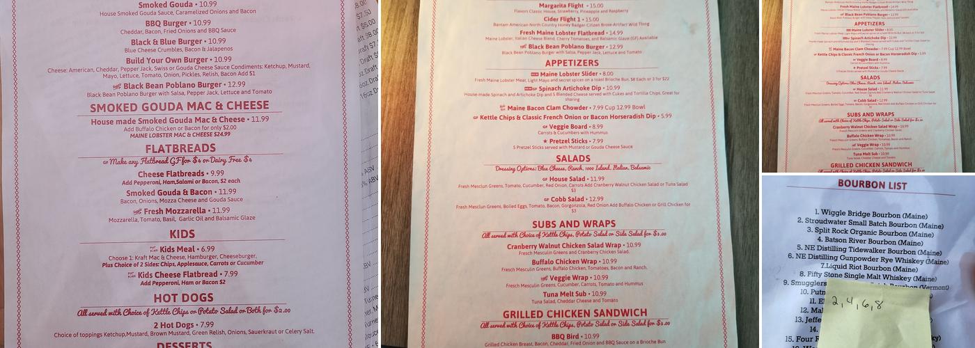 The Maine Beer Cafe Menu