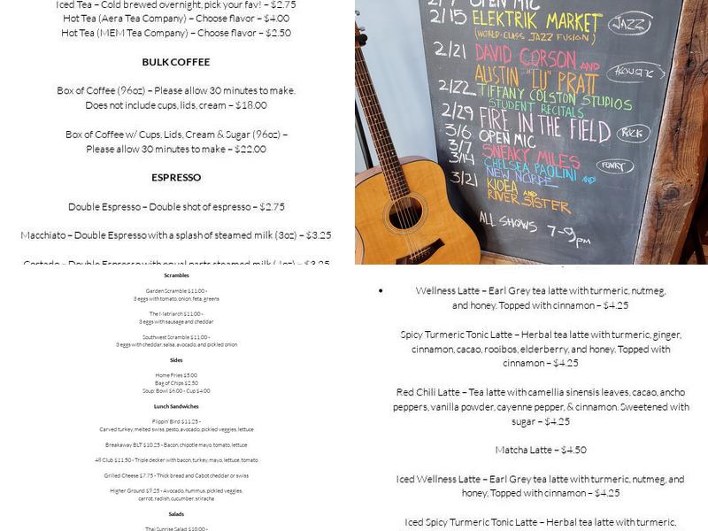Breakaway Cafe Menu