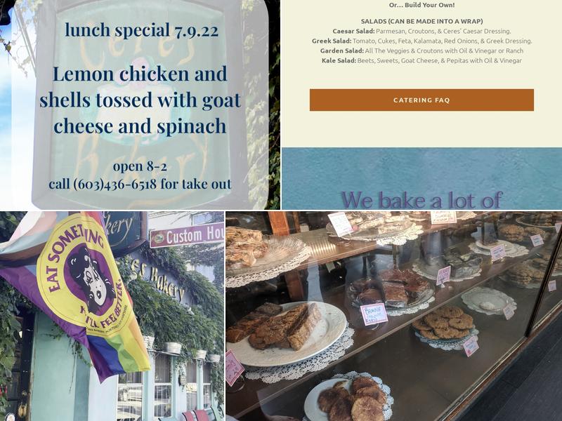 Ceres Bakery Menu
