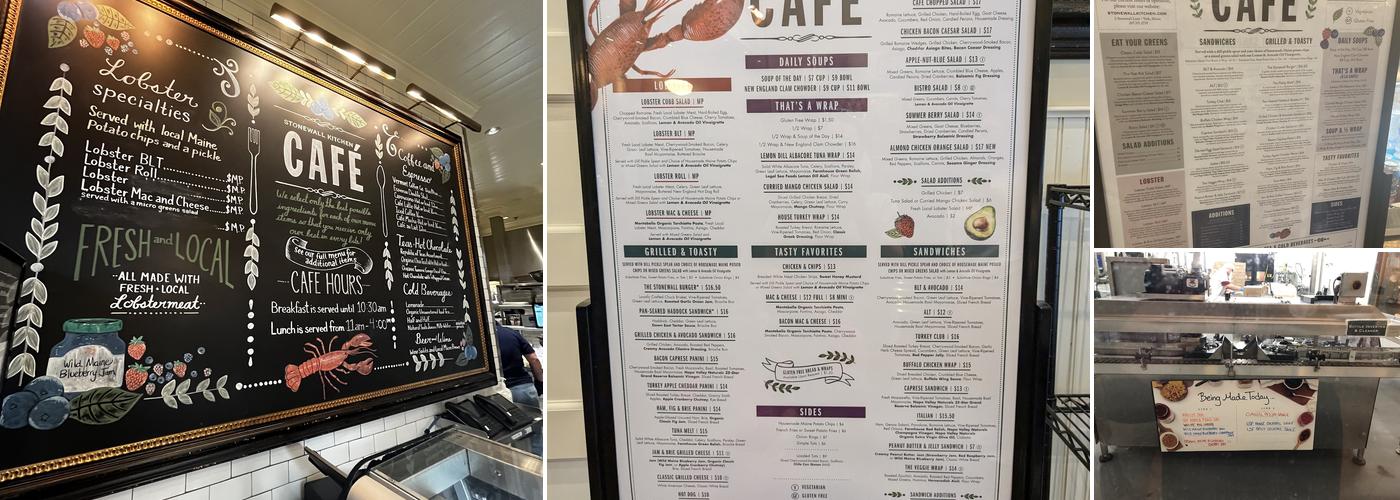 Stonewall Kitchen Cafe Menu