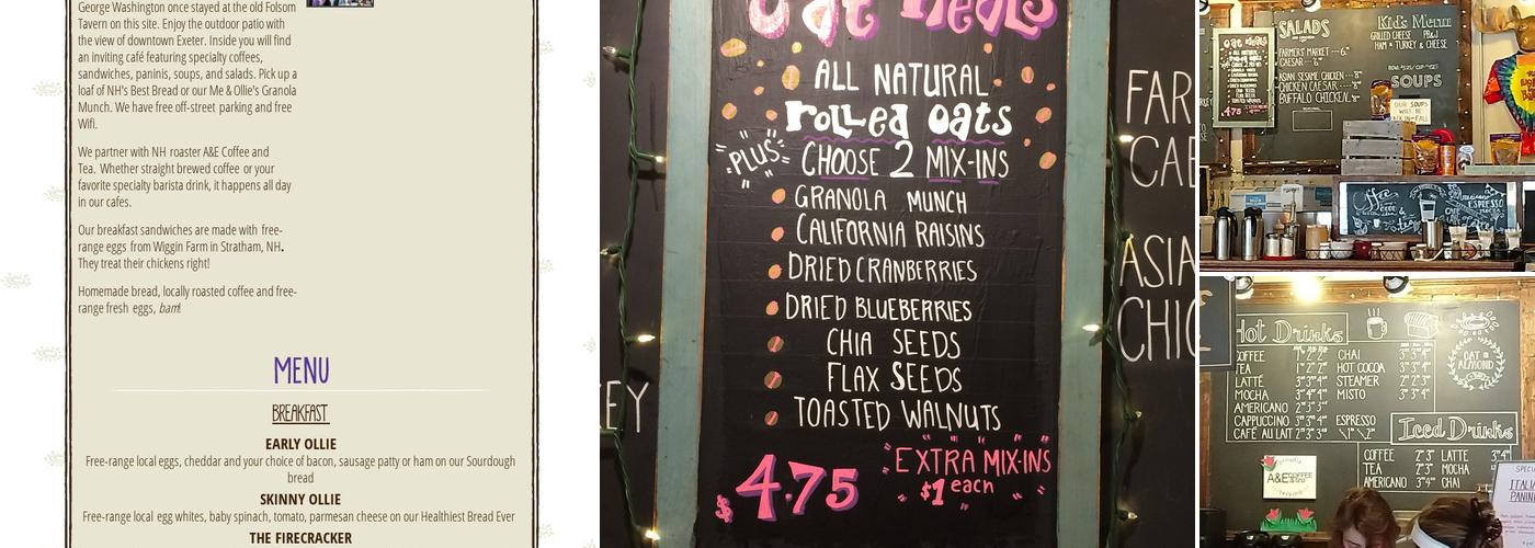 Me & Ollie's Bakery & Cafe Menu