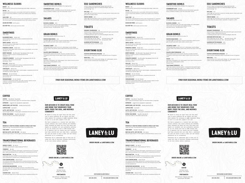 LANEY & LU Menu