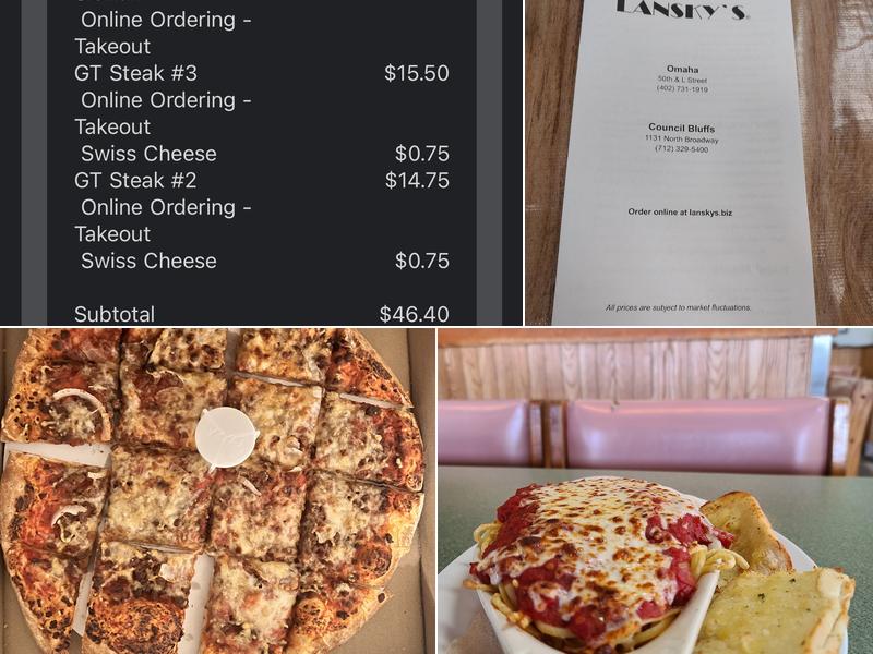 Lansky's Pizza, Pasta & Philly Steaks Menu
