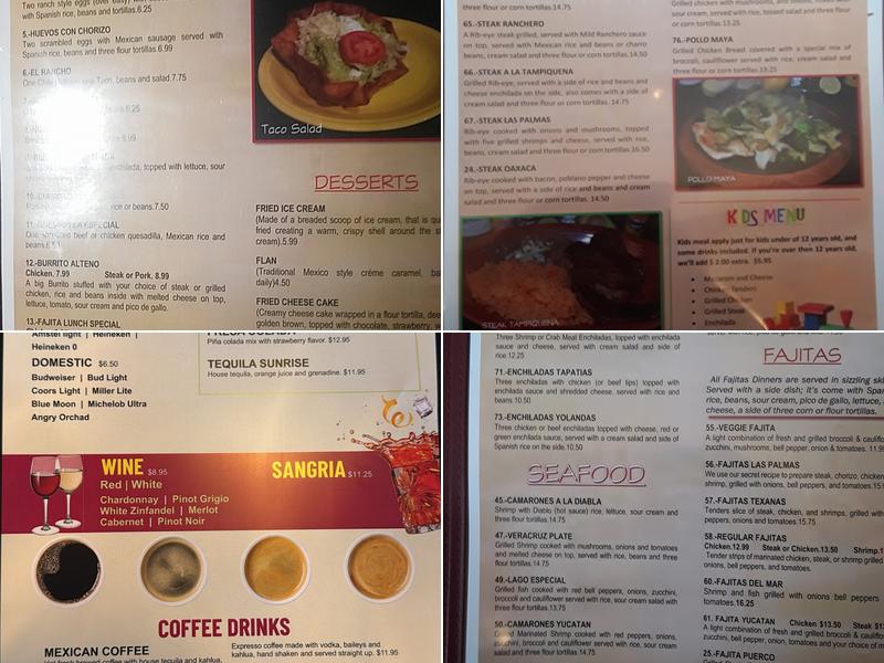 Ay Jalisco Mexican Restaurant Grill and cantina Menu