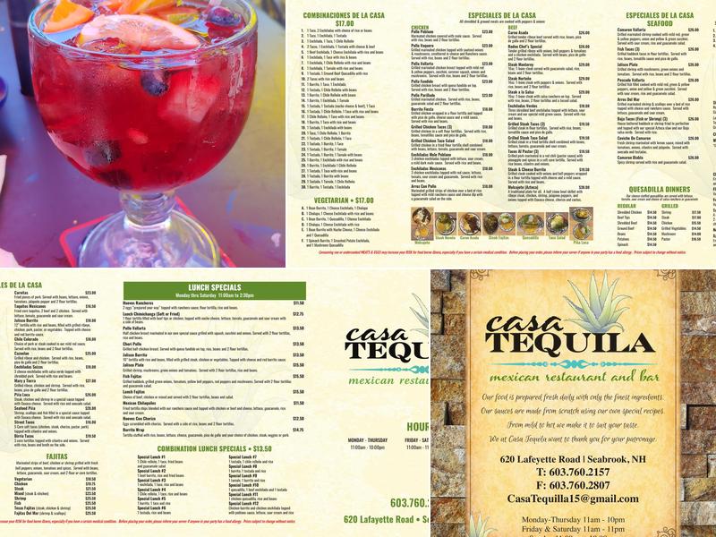 Casa Tequila Menu
