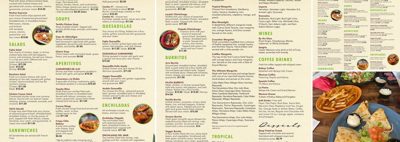 La Corona Menu