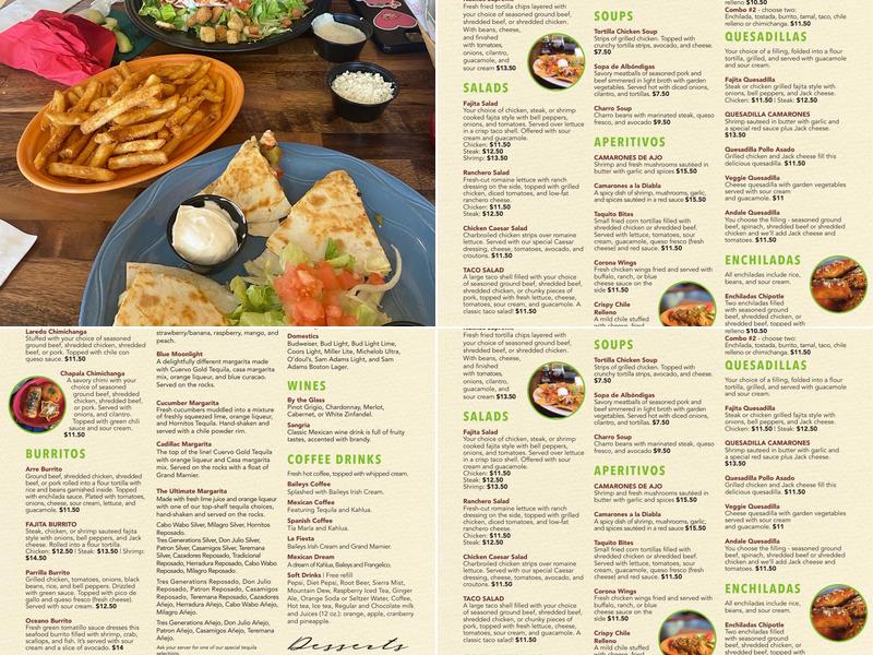 La Corona Menu