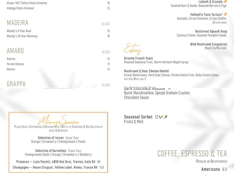 FIG & OLIVE Menu