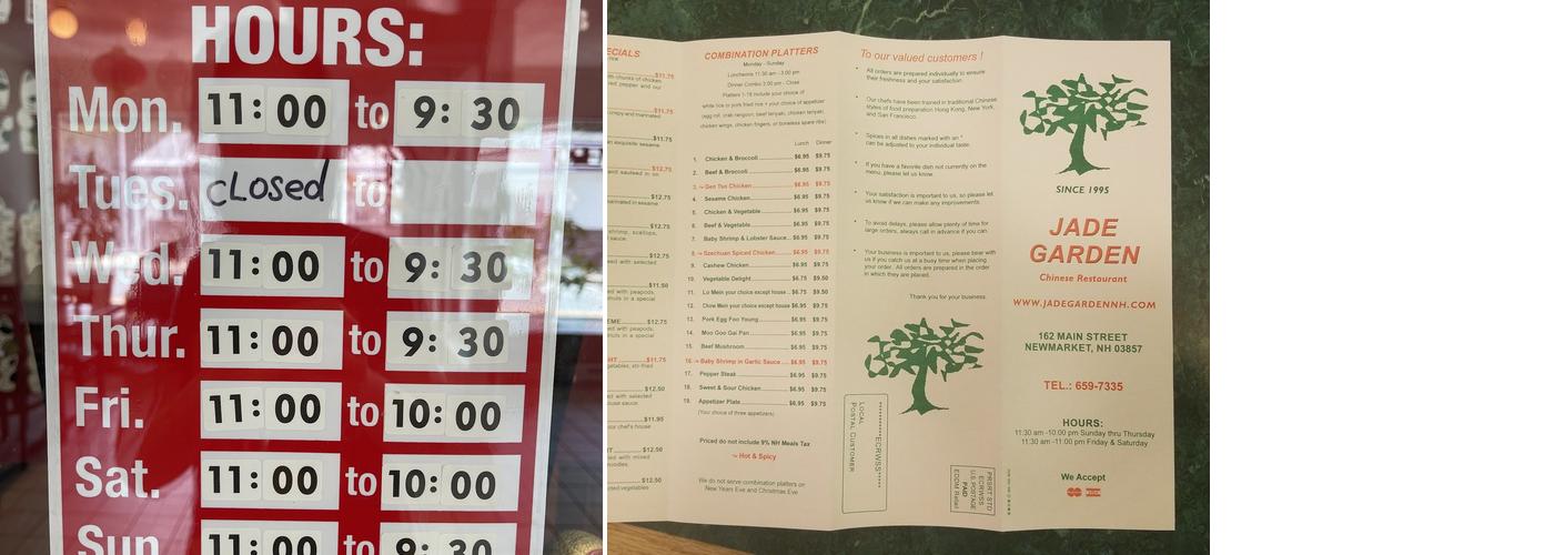 Jade Garden Menu
