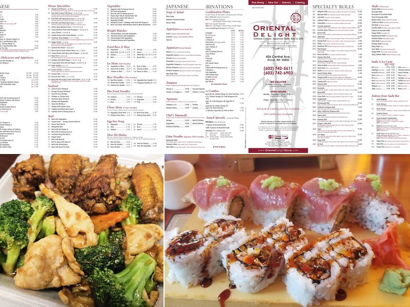 Oriental Delight Menu
