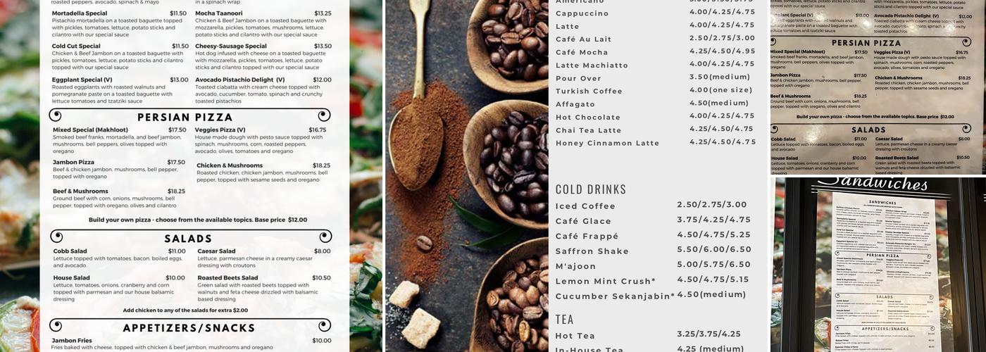 Mocha Cafe and Pastry Menu