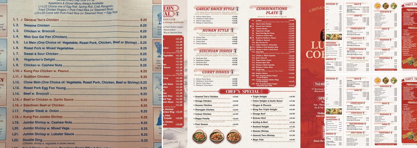 Lucky Corner Menu