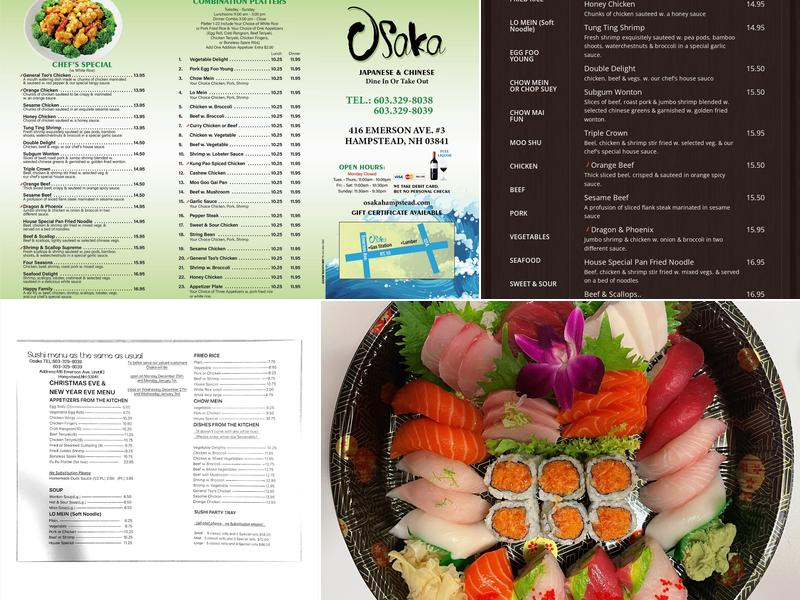 Osaka Menu