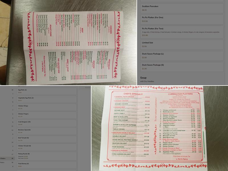 China Garden Menu