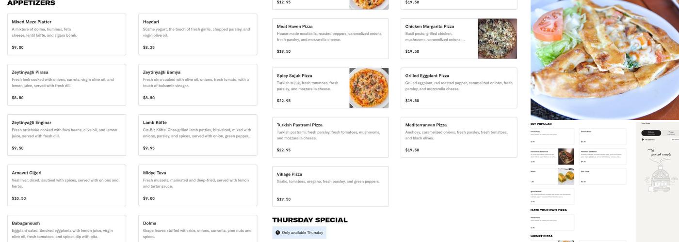 Cafe Divan Menu