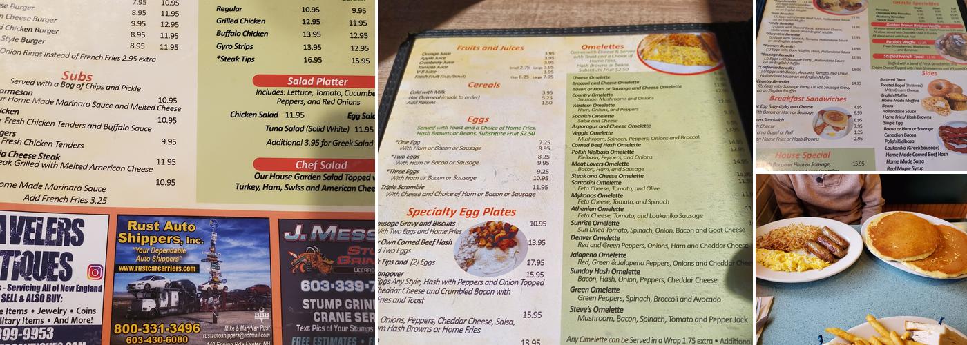 Steve's Diner Menu