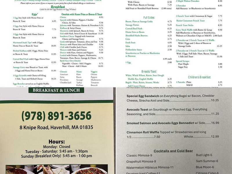 Duffy's Diner Menu
