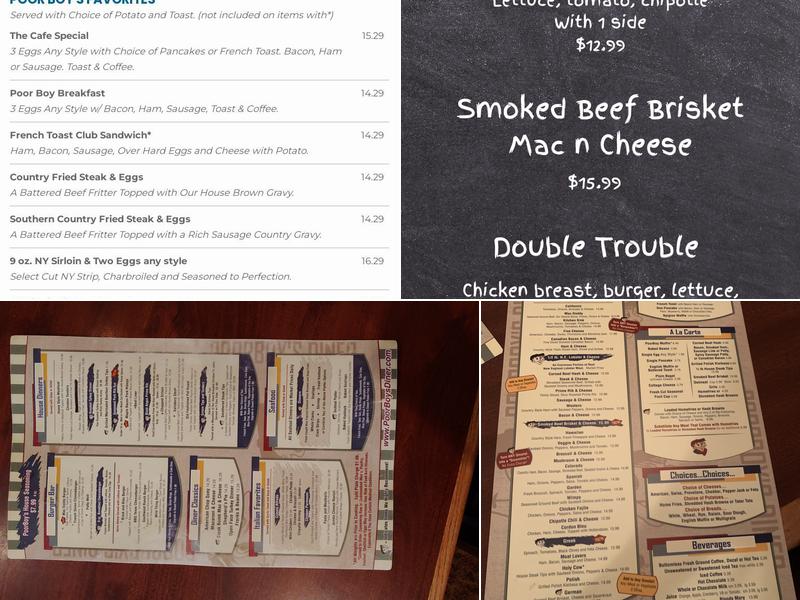Poor Boy's Diner Menu
