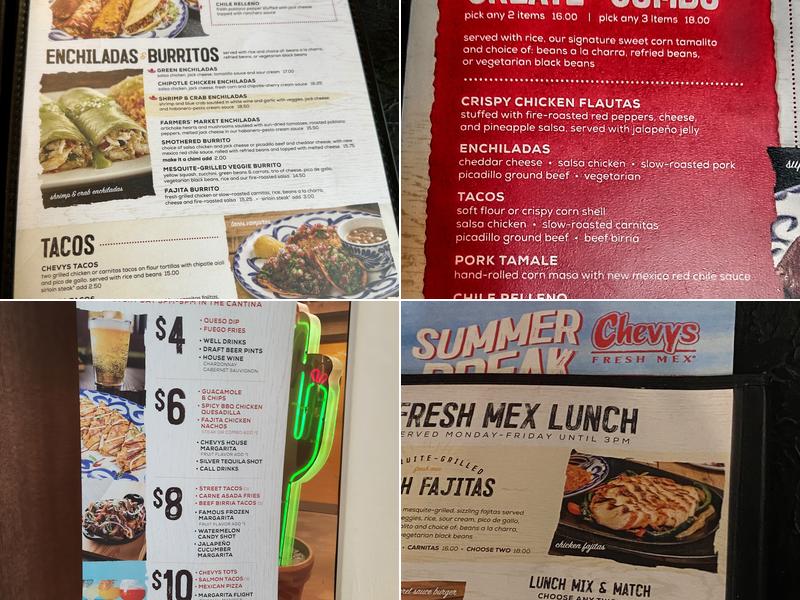 Chevys Menu