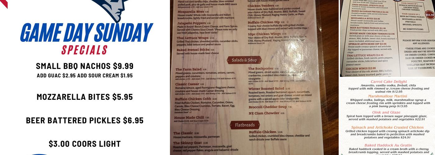 The Farm Bar and Grille Menu