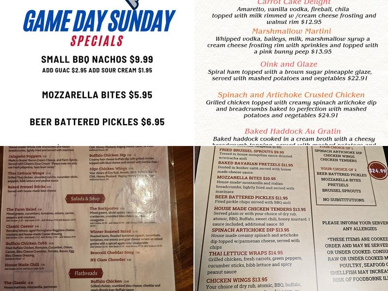 The Farm Bar and Grille Menu