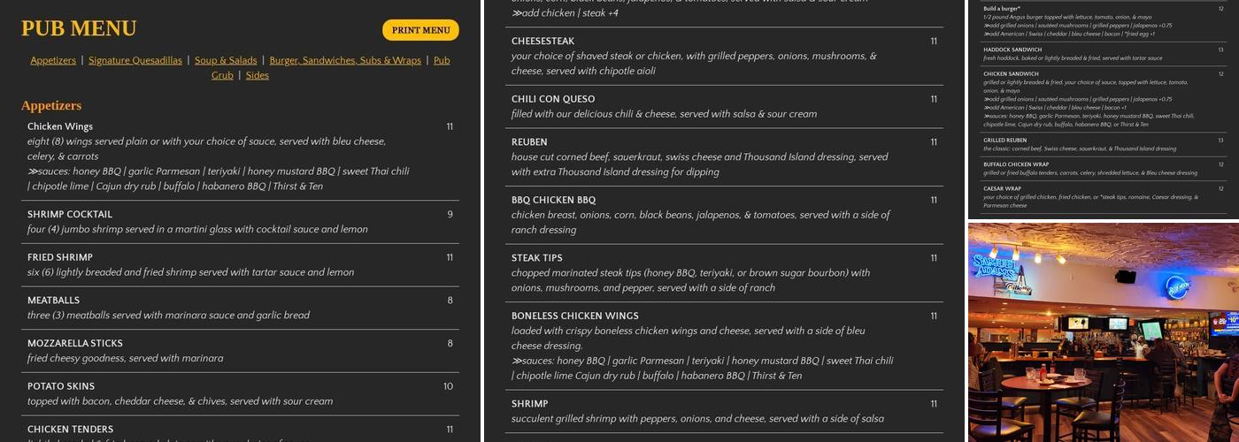 Ipswich Tavern Menu