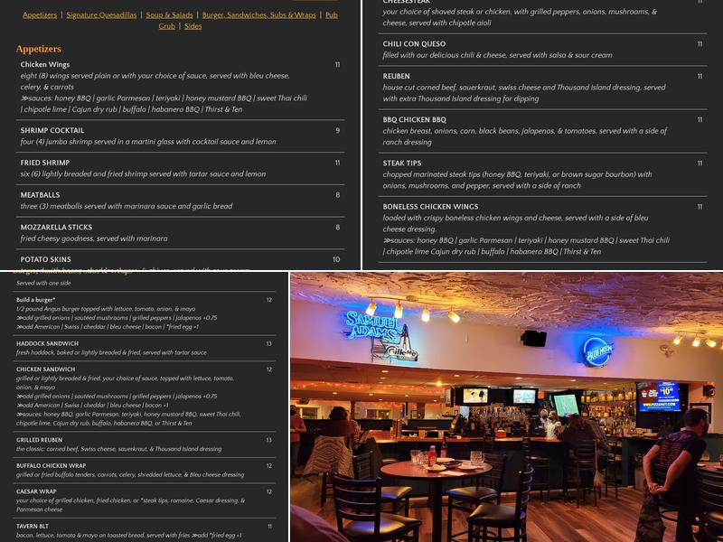 Ipswich Tavern Menu