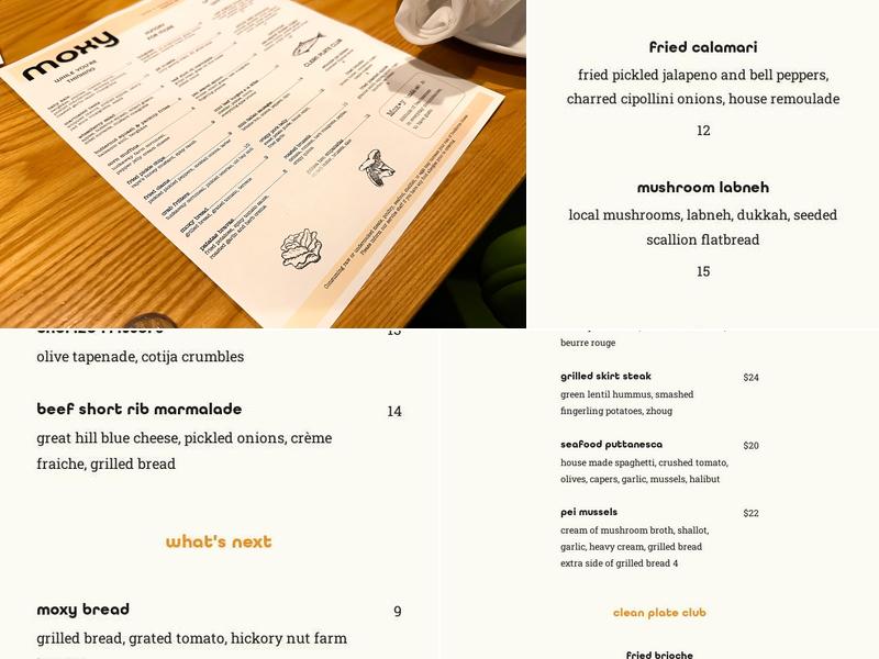 Moxy Menu