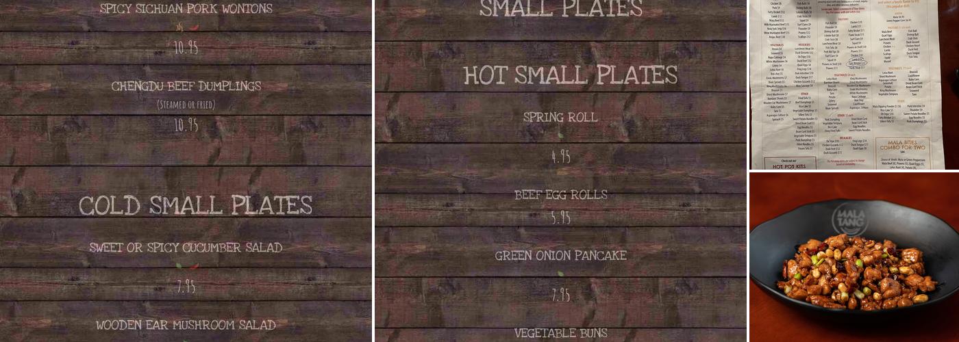 Mala Tang Menu