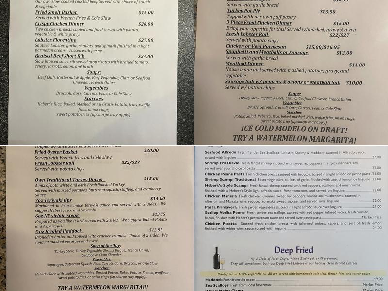 Hebert's Restaurant Menu