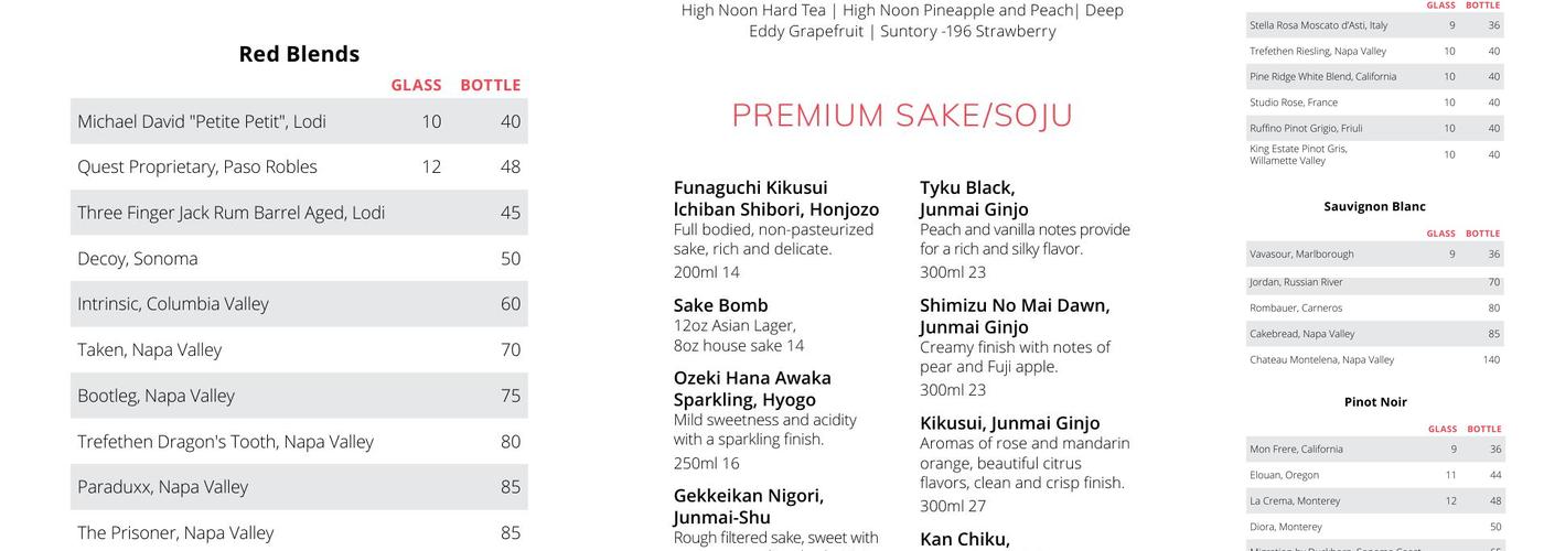 Hiro 88 Menu