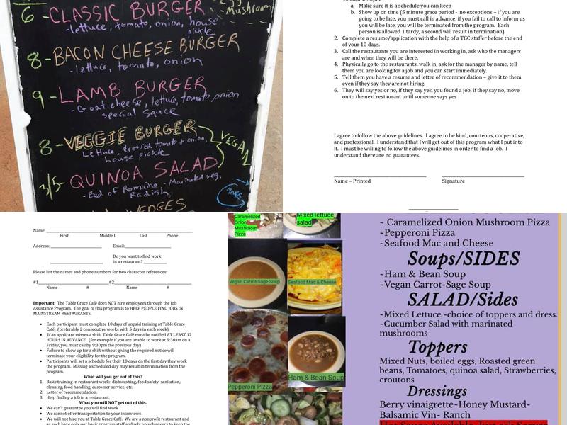 Table Grace Cafe Menu