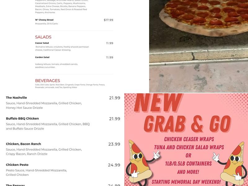 Roma Pizza Menu