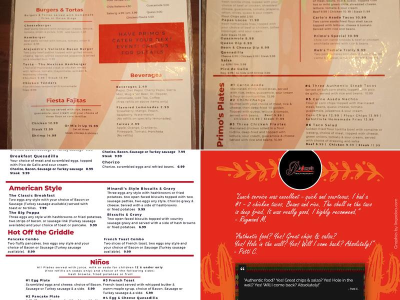 Primo's Modern Mexican -CB Menu