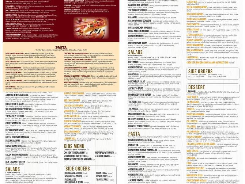 The Napoli’s - Italian Kitchen & Bar Menu