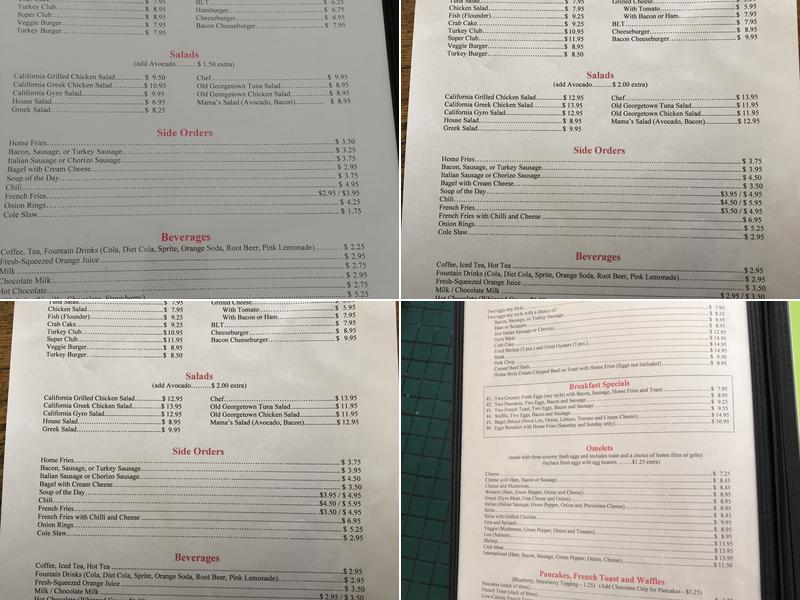 Old Georgetown Grille Menu