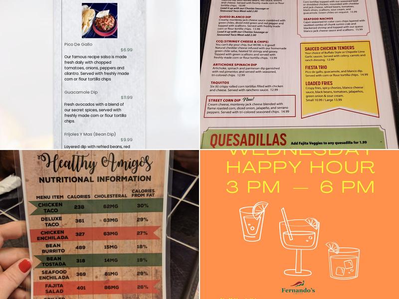 Fernando's On Pacific Menu