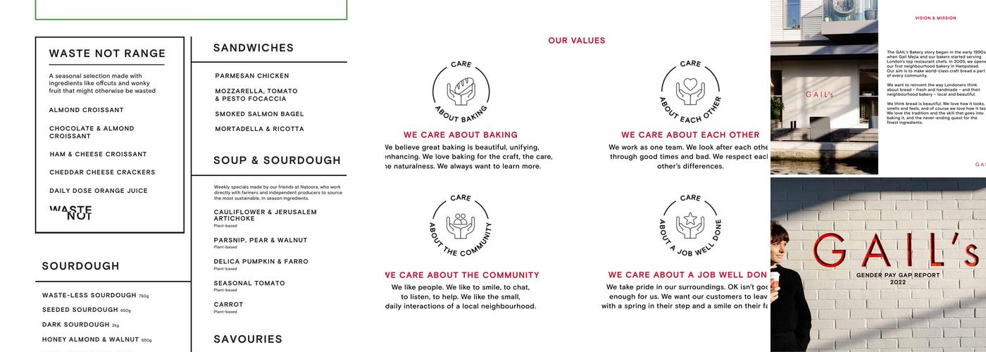 GAIL's Bakery Dulwich Village Menu