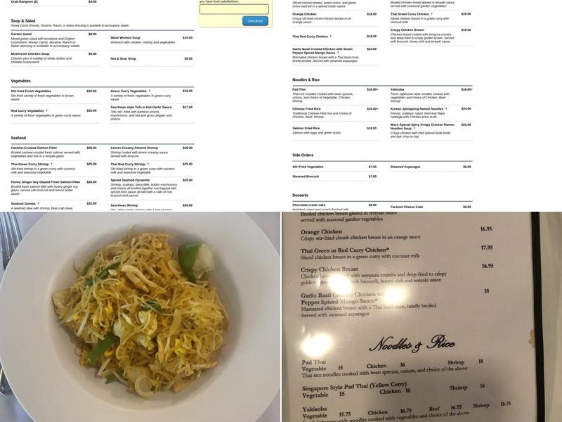 Wave Bistro Menu