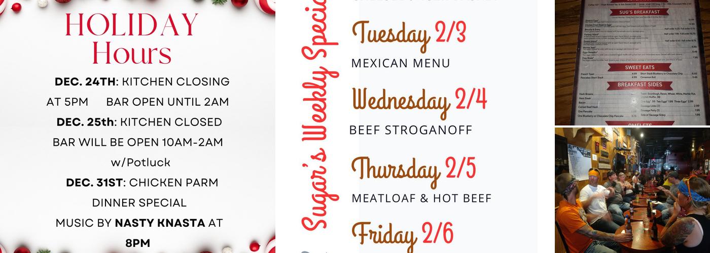 Sugars Diner Menu