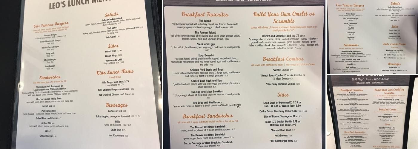 Leo's Diner Menu