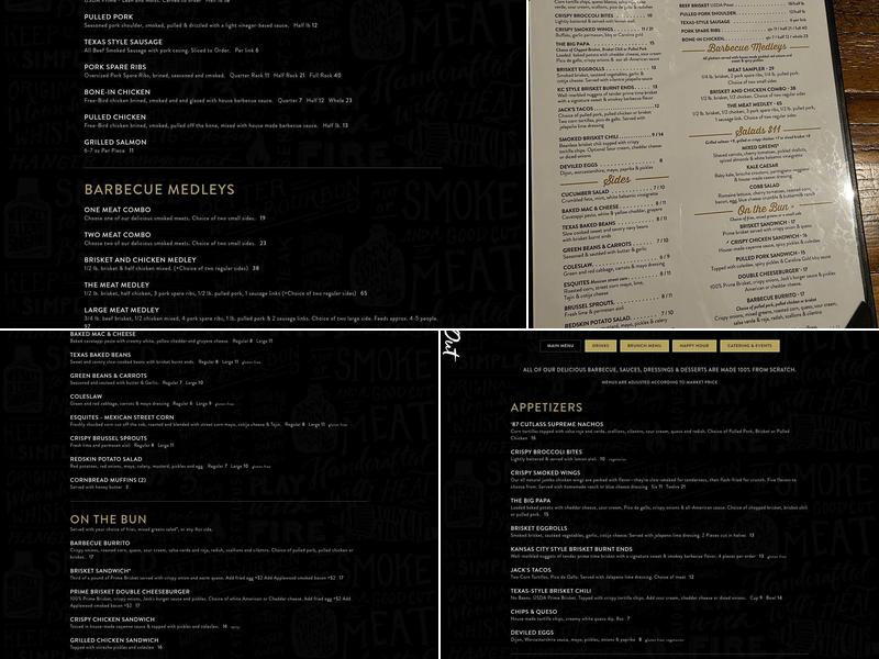 Texas Jack’s Barbecue Menu
